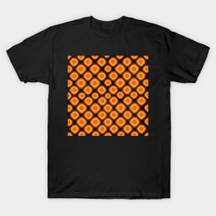 orange diamond and circle pattern T-Shirt